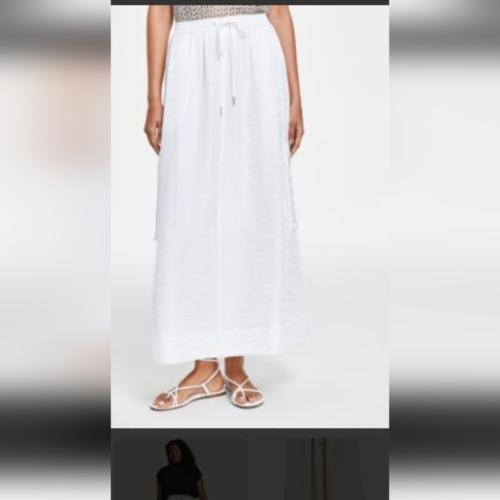 Bar III Cream A-Line Maxi Skirt with Cargo Pockets Size L